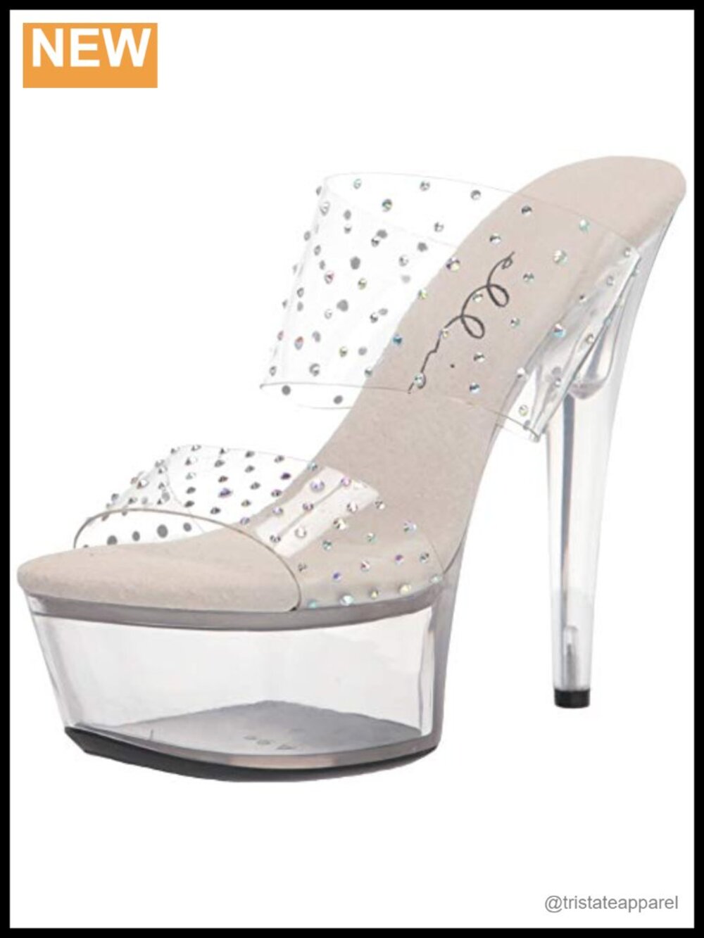 Platform Stiletto Sandal with Rhinestone Detailing